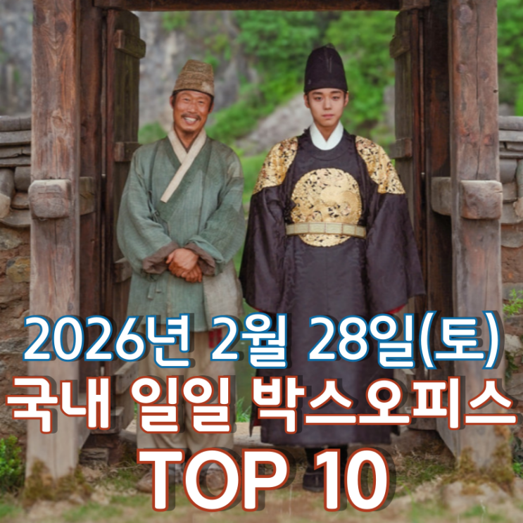  [2월 28일] 국내 박스오피스 - '왕과 사는 남자' 766만 명 돌파