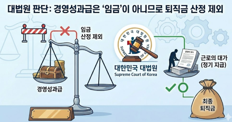  대법원 2026. 2. 12. 선고 2021다219994 판결 - 회사가 준 경영성과급, 퇴직금 계산할 때 포함될까?