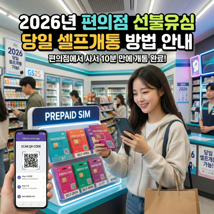  2026년 편의점 선불유심 당일 셀프개통 방법 안내
