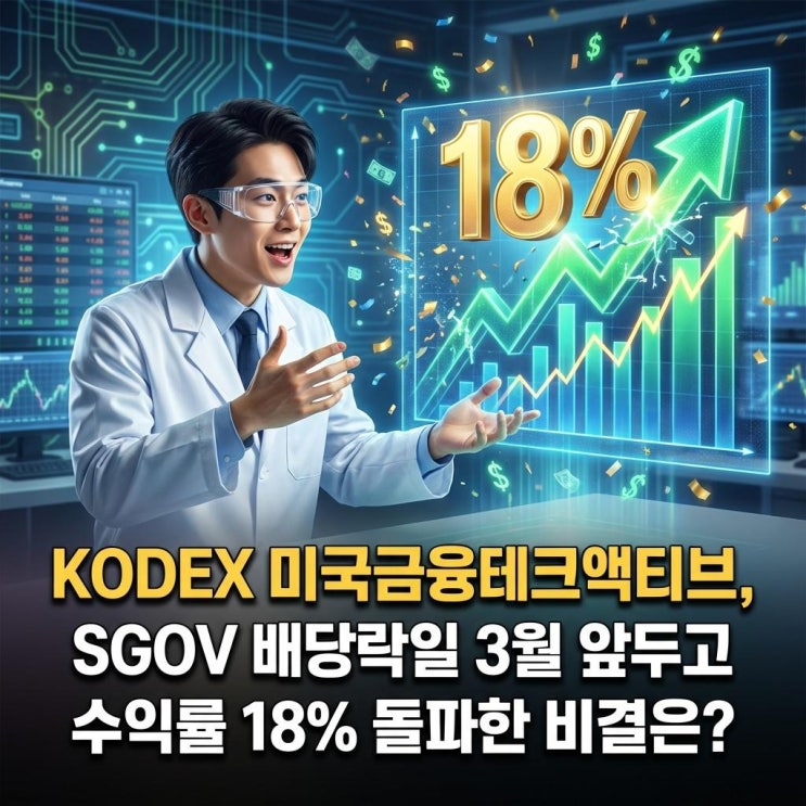  KODEX 미국금융테크액티브, SGOV 배당락일 3월 앞두고 수익률 18% 돌파한 비결은?
