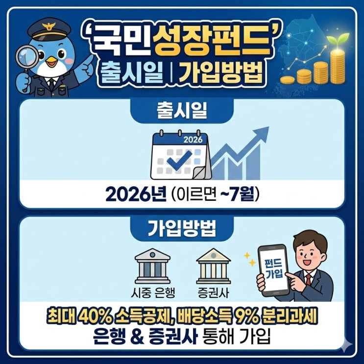  국민성장펀드 출시일 가입방법 자격조건 소득공제 관련주 | 2026년 재테크 핵심