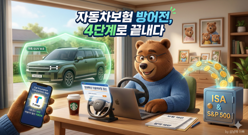 [고정비 방어] 현대해상 다이렉트 자동차보험 갱신: 스벅 쿠폰부터 T맵 할인까지 완벽 세팅법