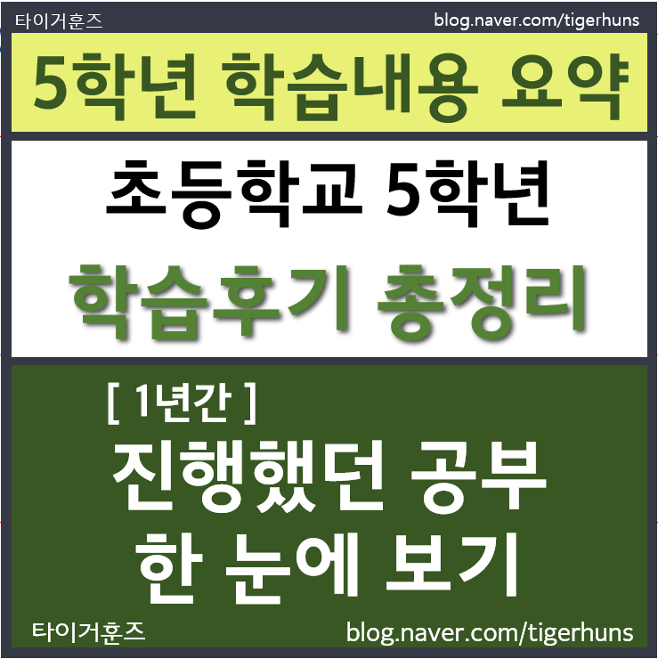 초등학교 5학년 학습 후기 총정리