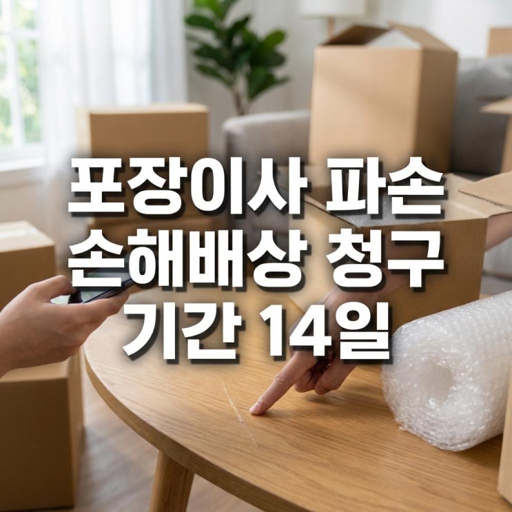  포장이사 파손 손해배상 청구 기간 14일 주의사항 및 피해구제 매뉴얼