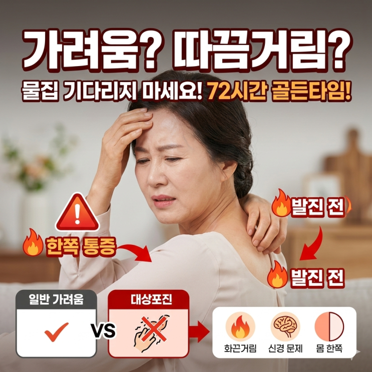  대상포진 가려움 vs 통증, 언제부터 물집이 생길까요? 진행 단계 총정리