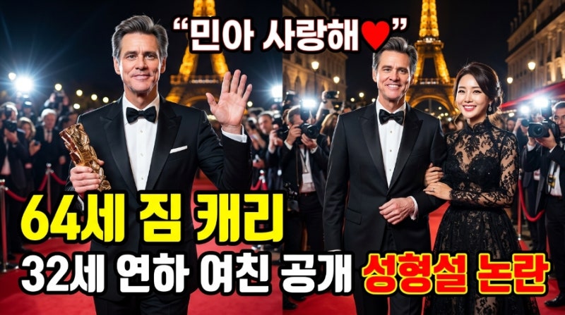 "민아 사랑해" 64세 짐 캐리, 성형설 속 '32세 연하' 여친 공개…몰라보게 달라진 얼굴