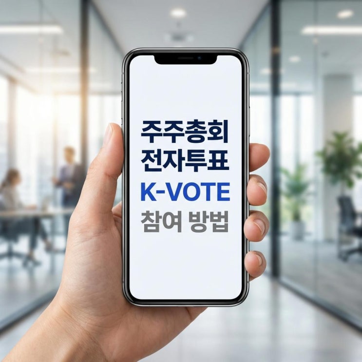  주주총회 전자투표 K-VOTE 참여 방법 및 소액주주 권리 행사 꿀팁