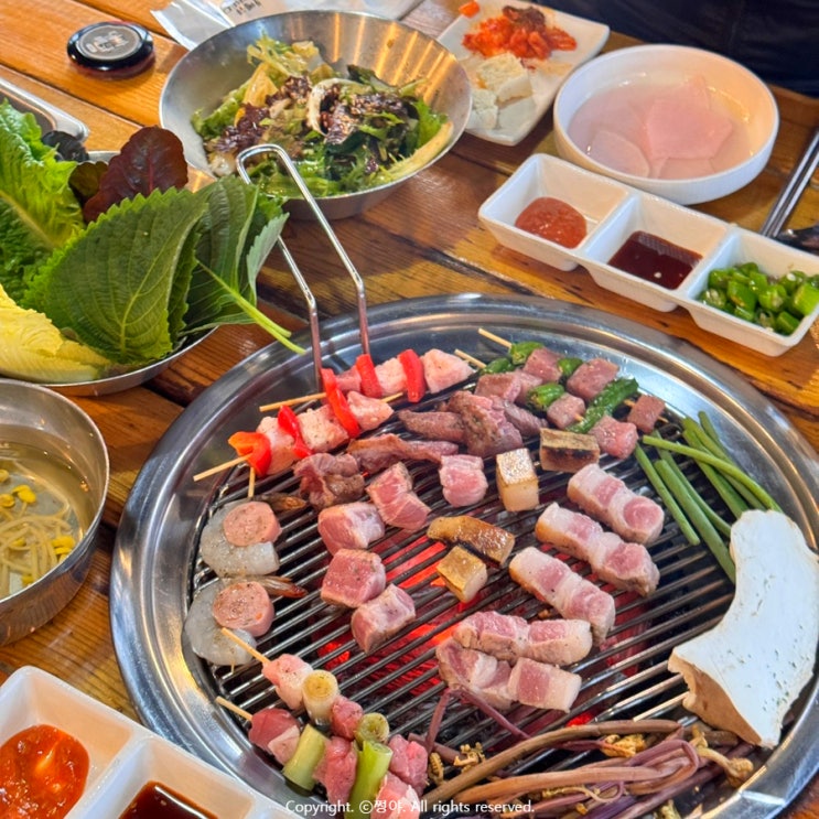  기장 캠핑 고기집 오시리아 맛집 더바베큐051 3인 세트 외식