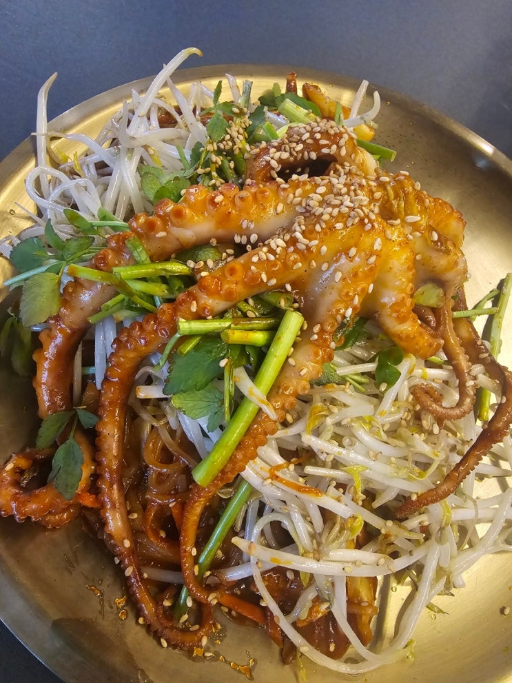  성남술집: 뉴문: 직화통낙지쫄면볶음. 멜론프로슈토
