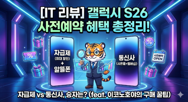  [IT 리뷰] 삼성 갤럭시 S26 사전예약 혜택 총정리! 자급제 vs 통신사, 어디가 더 이득일까?