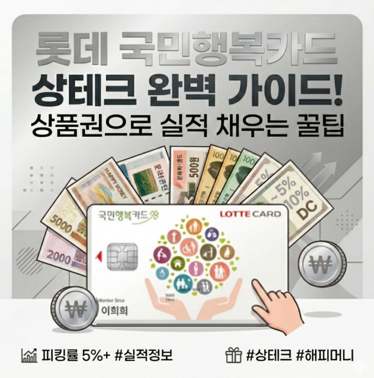  [카드정보]단종 전 필수! 롯데 국민행복카드 상테크로 생활비 완벽하게 방어하는 방법