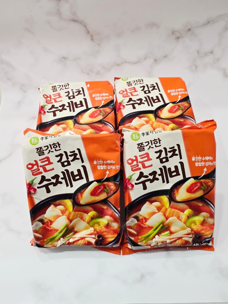 이가자연면 쫄깃한 얼큰 김치 수제비 맛있는 수제비만드는법