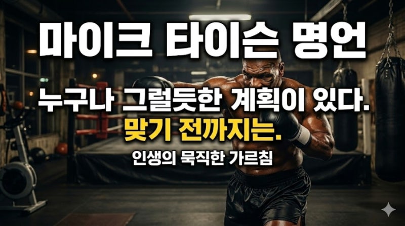 마이크타이슨 명언, 누구나 그럴듯한 계획이 있다 맞기전까지는