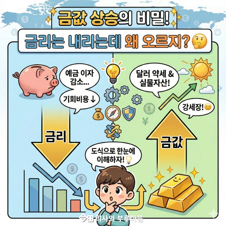  금리는 내려가는데 금값은 왜 오를까? 금 투자하려면 이건 알아야지~ (초보 필독)