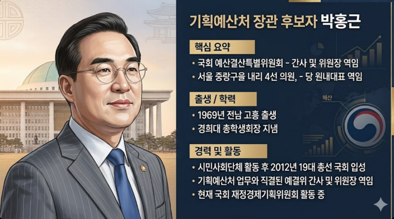 "[프로필] 박홍근 기획예산처 장관 후보자…이 대통령의 'OOO' 경희대 총학생회장 출신 4선 의....