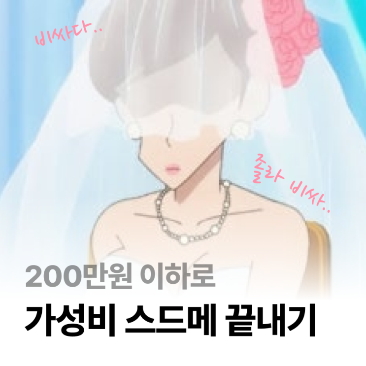  [웨딩] 01. 짠순이 J의, 스드메 200만원 이하 가성비로 끝내기