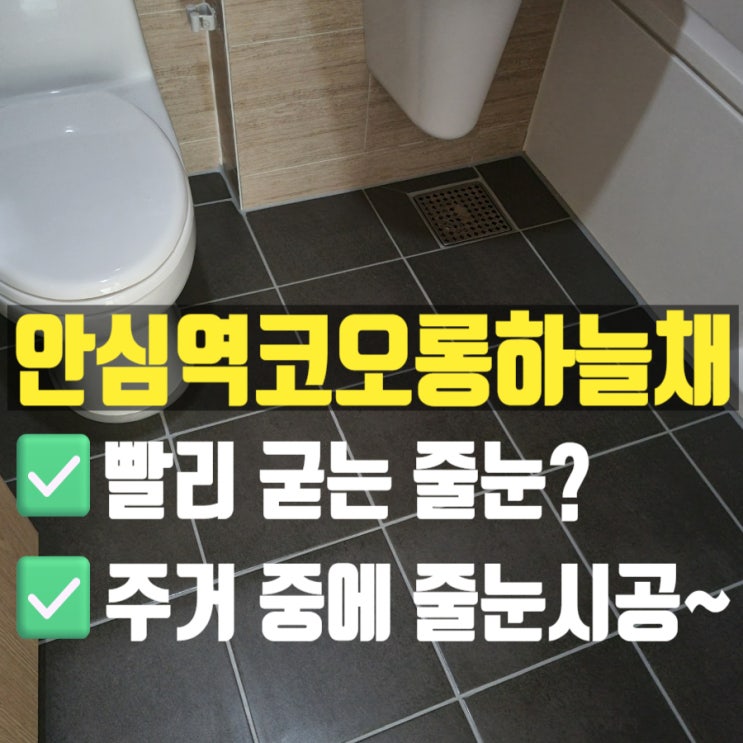  대구 줄눈! 주거 중에 시공했어요. 안심역코오롱하늘채 살고 있는 중이라서 빨리 굳는 리토콜 스타라이크에보, 패스터에보 에폭시줄눈으로 마감~
