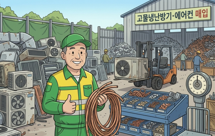  양평읍 고물냉난방기·에어컨 폐동관·폐동 매입/처리, 냉난방기 철거 후 깔끔한 마무리하세요! <양평고물상>