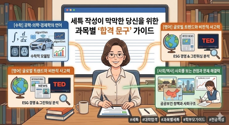  세특 작성이 막막한 당신을 위한 과목별 '합격 문구' 가이드