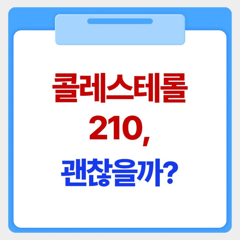 콜레스테롤 210이면 괜찮을까? 2026년 기준으로 설명드립니다