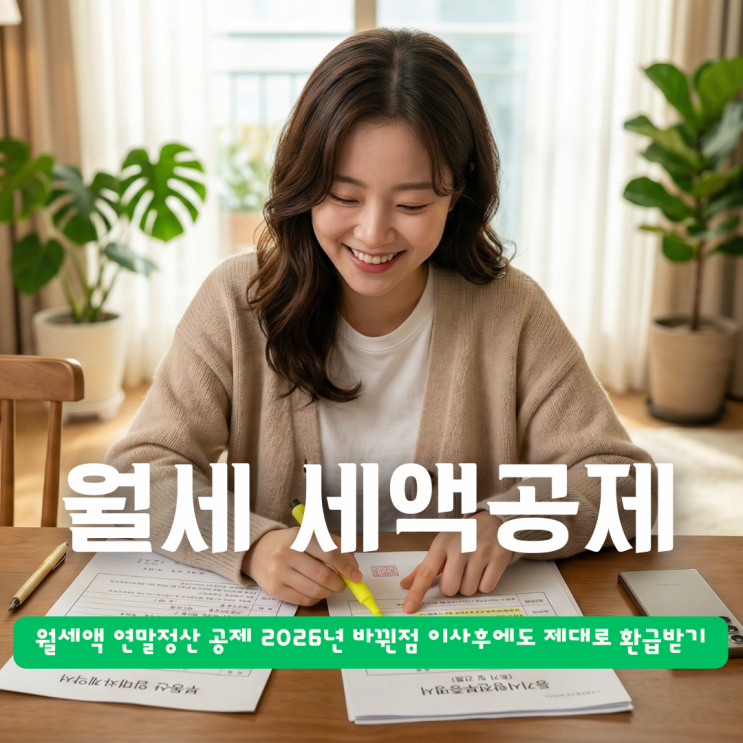  월세액 연말정산 공제 2026년 바뀐점 이사후에도 제대로 환급받기