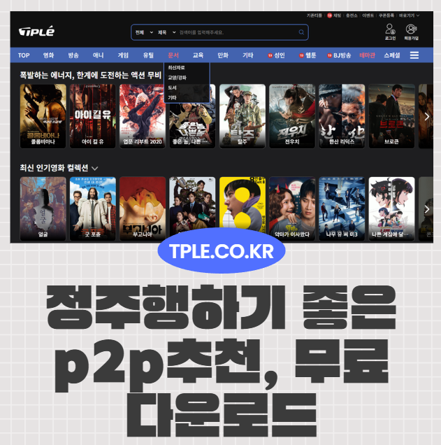  정주행하기 좋은 p2p추천, 무료다운로드 가능한 곳