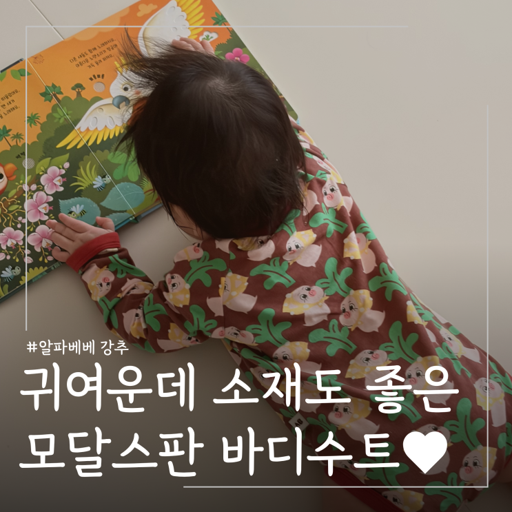  이런 디자인 본적있나요? 소재까지 좋은 신생아바디수트 알파베베 모달스판 아기옷 착용기