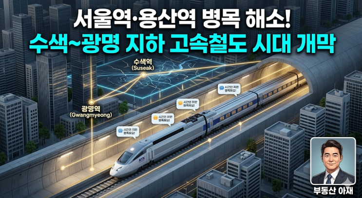 서울역 병목 해소! <b>수색~광명</b> 고속철도 지하화 요약
