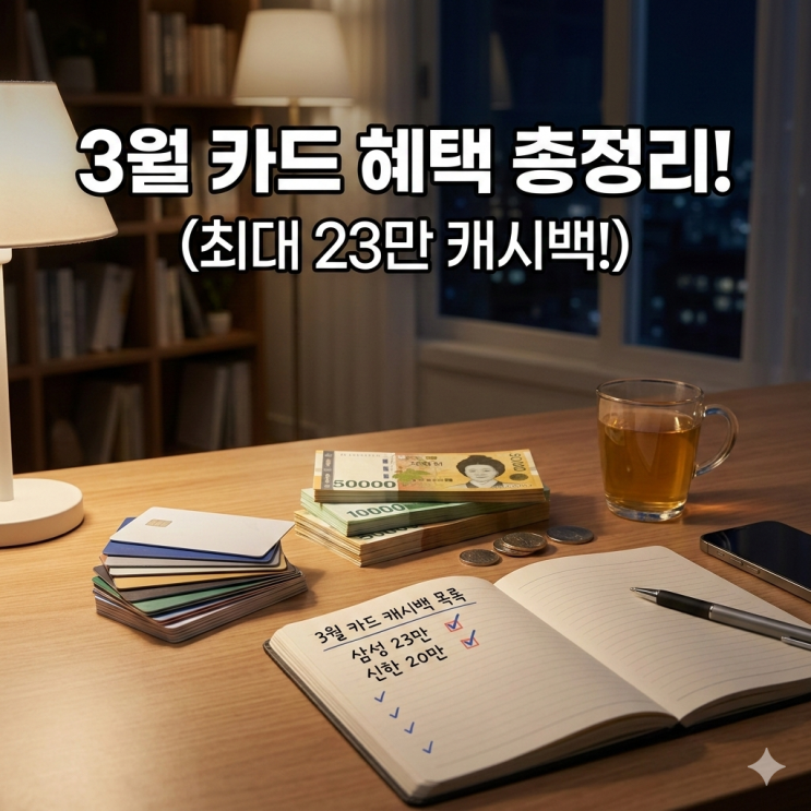  2026년 3월 신용카드 캐시백 이벤트 추천 혜택 총정리, 쌍둥이 아빠의 현실적인 생활비 아끼는 법