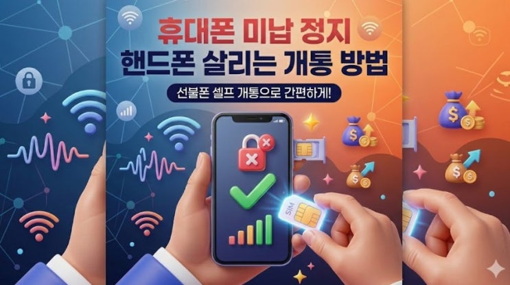 휴대폰 미납 정지 핸드폰 살리는 개통 방법