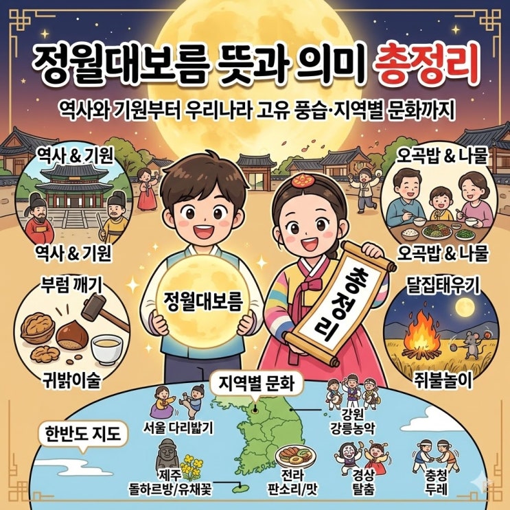  정월대보름 뜻과 의미 총정리, 역사와 기원부터 우리나라 고유 풍습·지역별 문화까지