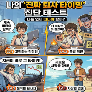 [심리테스트] 사표 던지는 꿈 꿨다면 필독! 나의 '진짜 퇴사 타이밍' 진단 테스트 