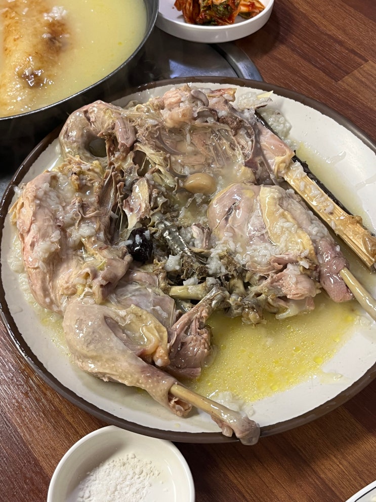  서대문 홍제역 삼계탕 한식 누룽지 오리 백숙 맛집 산천마루