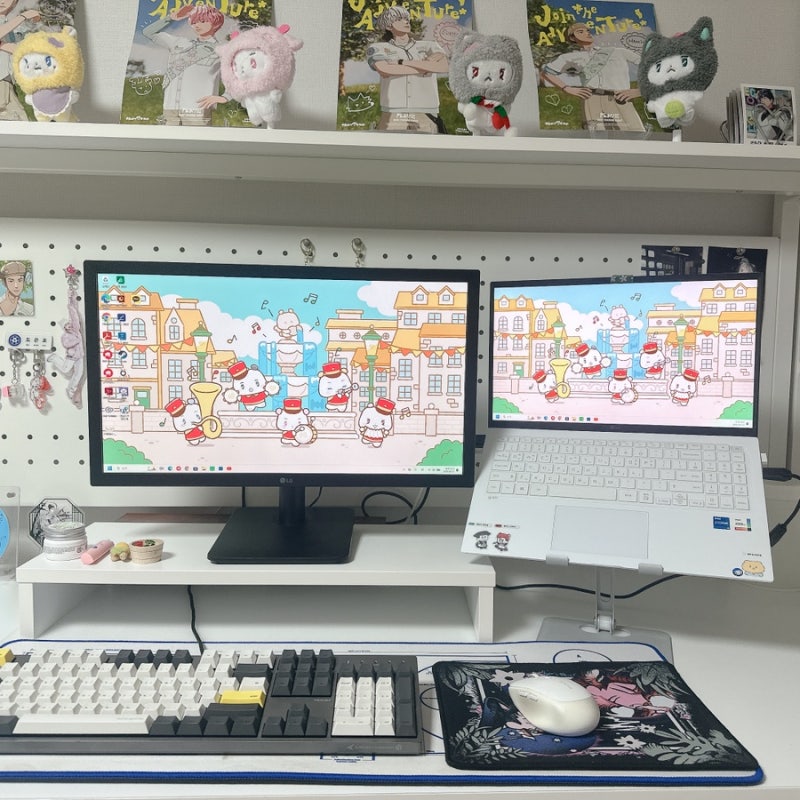 다이소 태블릿 거치대로 LG 그램 노트북 듀얼 모니터 만들기! - 모니터 당근 구매기 및 설치까....