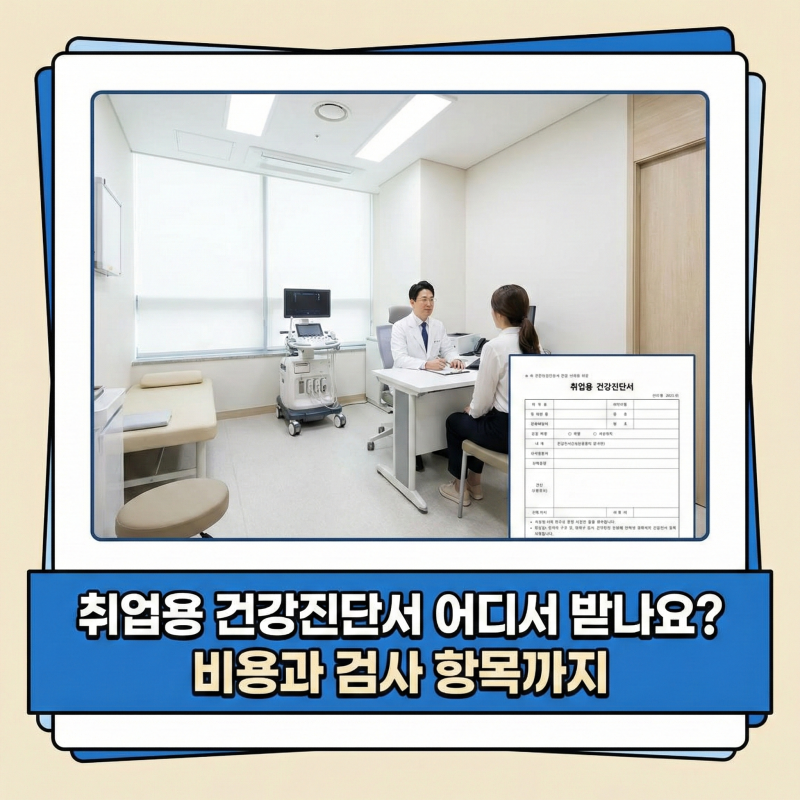 취업용 건강진단서 어디서 받나요? 비용과 검사 항목까지