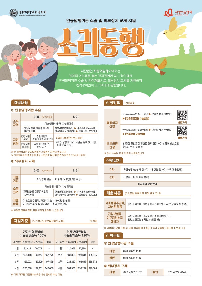 복지정보) 2026 인공달팽이관 수술 및 외부장치 교체 지원