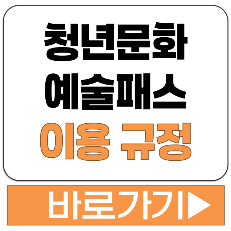  청년 문화 예술 패스 신청 대상 지원금 사용처 공연 전시 영화 이용 규정 안내 정리