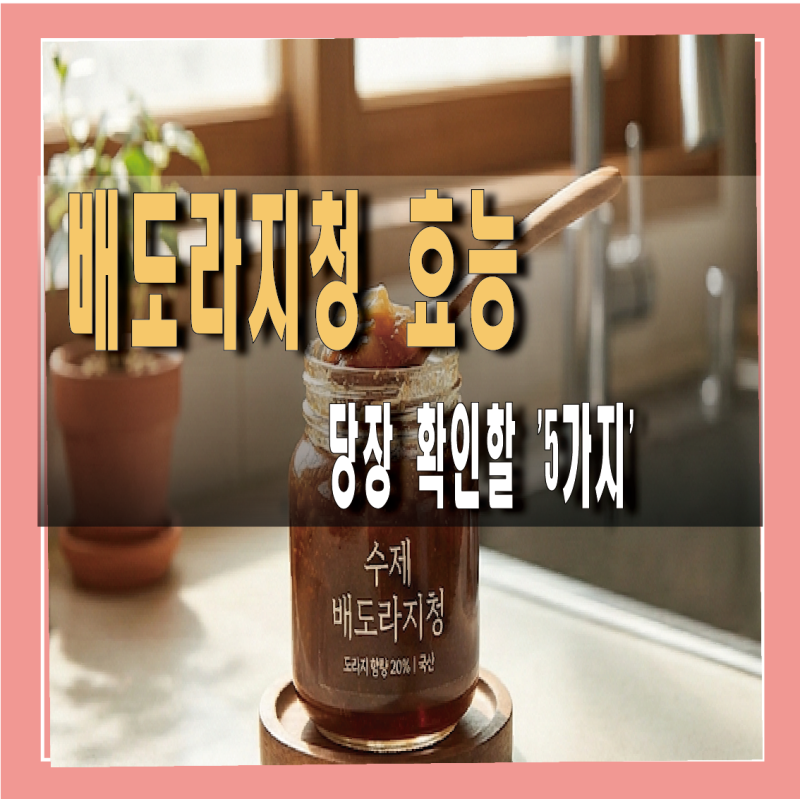 배도라지청 효능 제대로 모르면 돈 낭비? 당장 확인해야 할 5가지