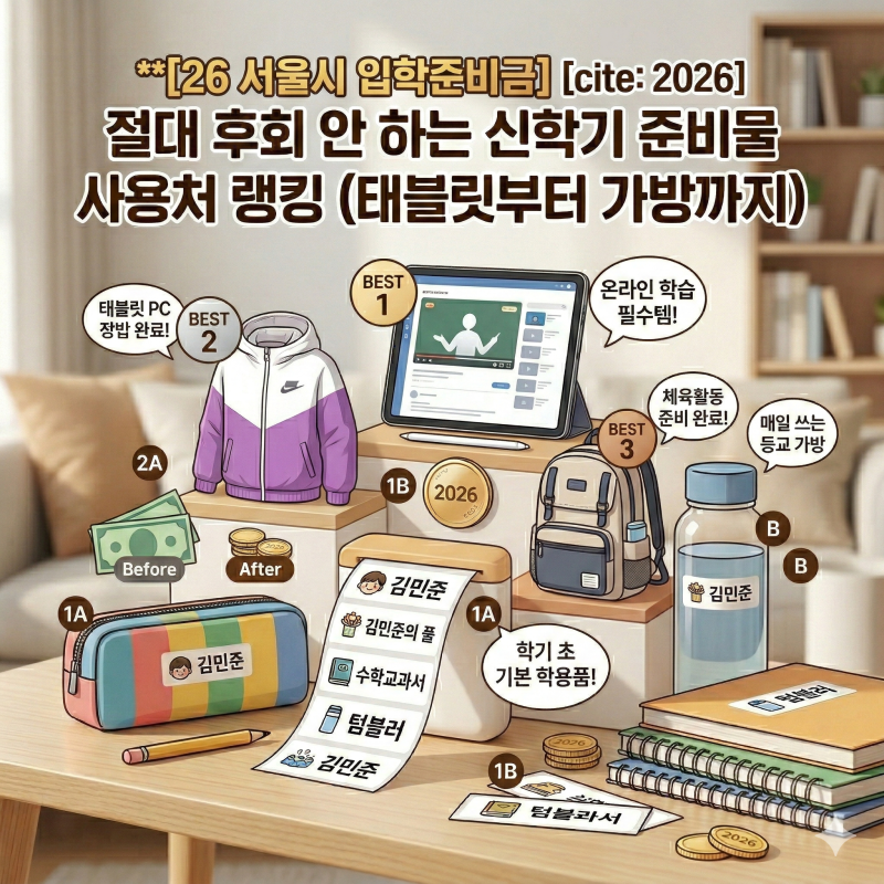 26 서울시 입학준비금 초중고 1학년, 신청 및 사용처 완벽 정리
