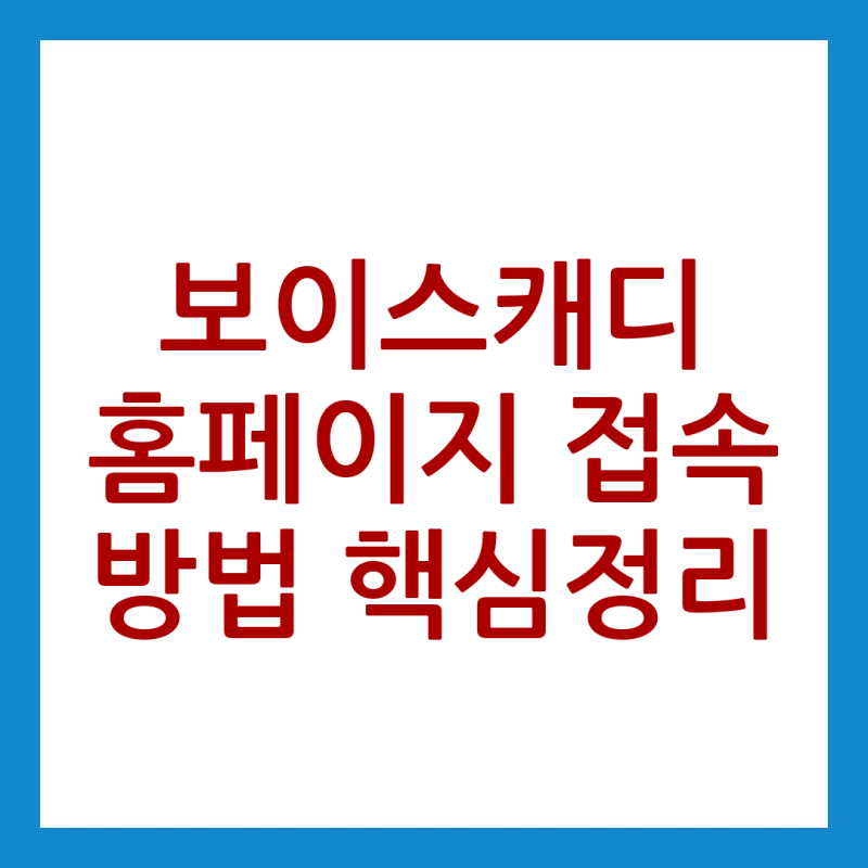보이스캐디 홈페이지 접속 방법 핵심정리