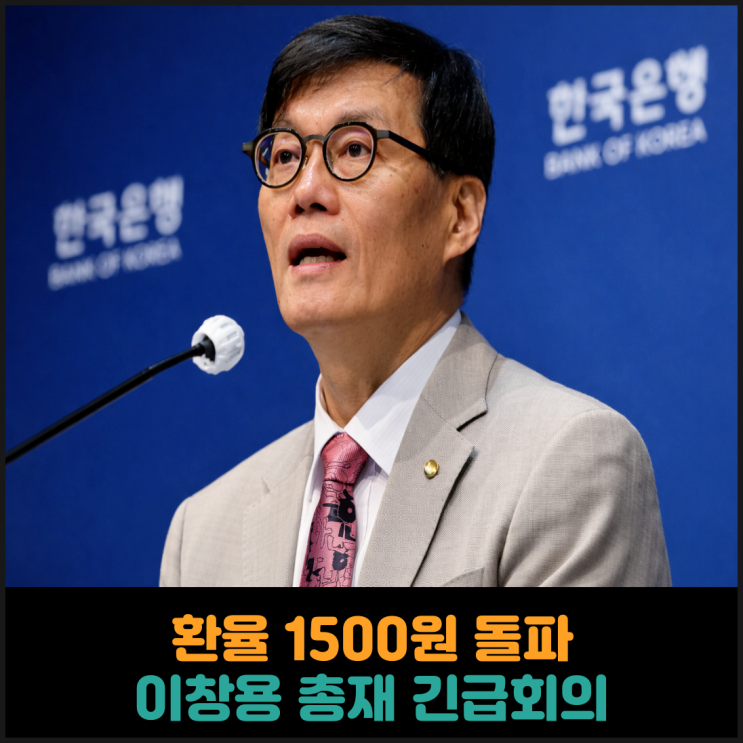 환율 1500원 돌파, 이창용 한국은행 총재 긴급회의