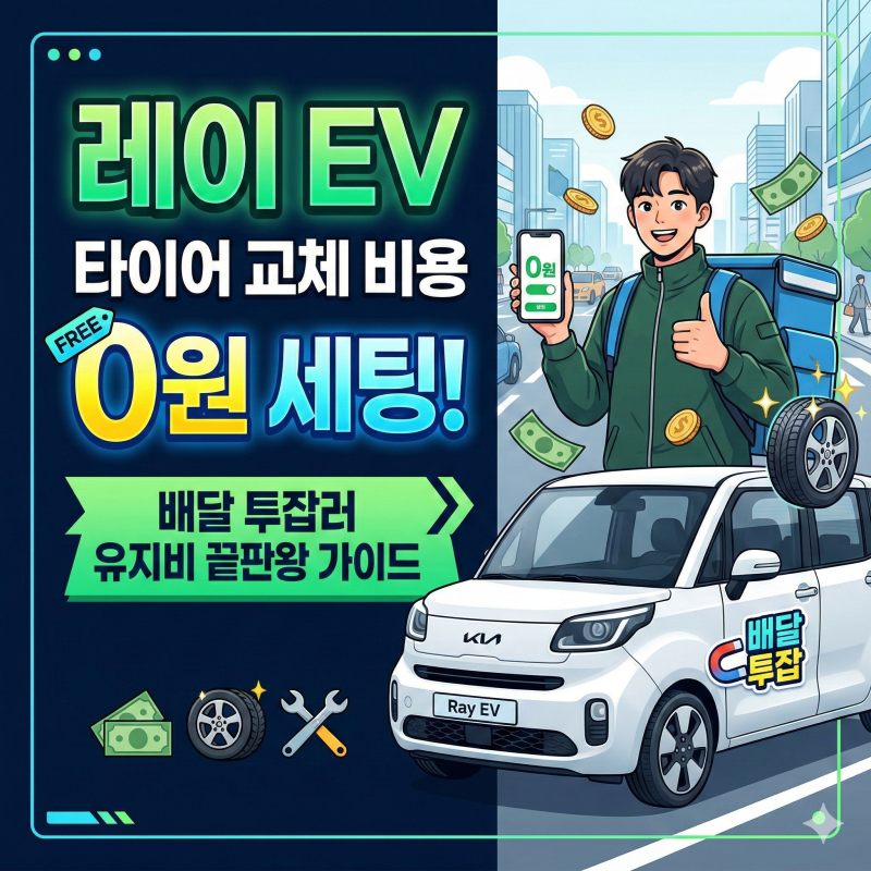 레이 EV 타이어 교체 비용 0원 세팅! 배달 투잡러 유지비 끝판왕 가이드