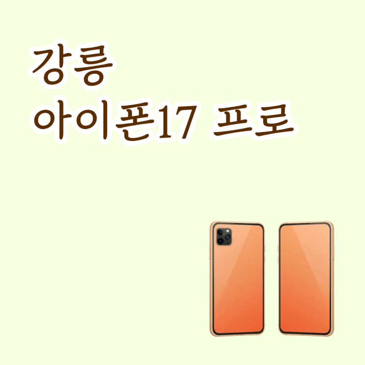 강릉 아이폰17 프로 가격 실구매가 비교 포인트