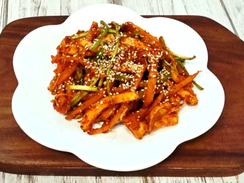 오징어도라지초무침 만들기, 쓴맛 없이 새콤하게 무치는 도라지오징어무침