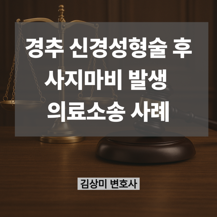  [부산/울산/경남 의료전문변호사] 경추 신경성형술 후 사지마비 발생 의료소송 사례