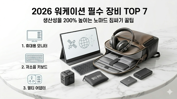  2026 워케이션 짐싸기: 생산성을 200% 높이는 노마드 필수 장비 TOP 7