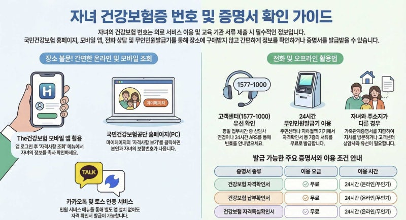 자녀 의료보험 번호 조회 방법 4가지 건강보험 발급·제출 정리