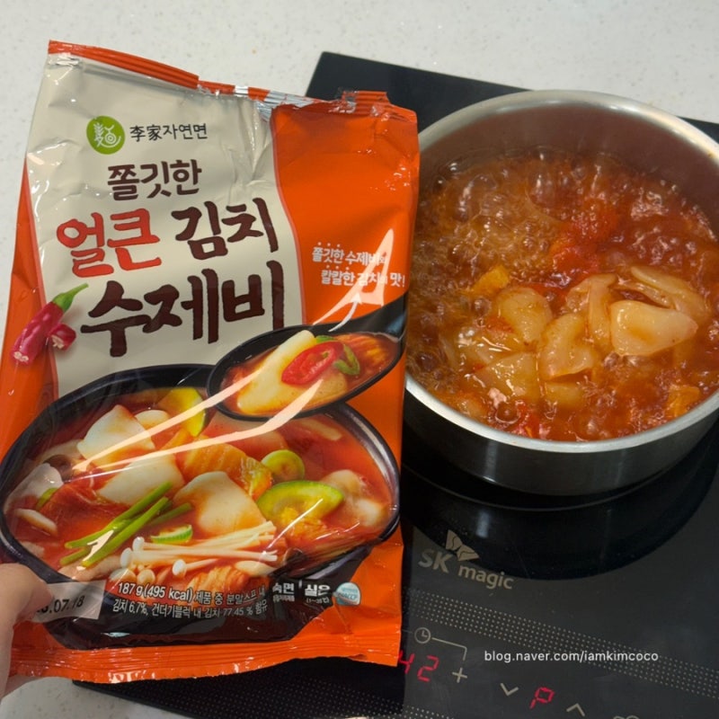 이가자연면 쫄깃한 얼큰김치수제비