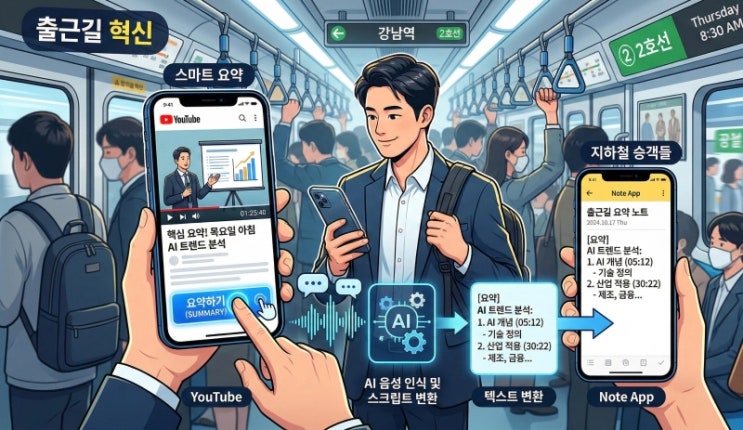 목요일 아침 출근길, 남의 유튜브 영상으로 '내 대본' 뚝딱?  10초 만에 영상 텍스트 추출 & AI 요약하는 마법의 툴