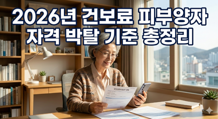  자식한테 짐 되기 싫다면? 2026년 건보료 피부양자 자격 박탈 기준 꼭 확인하세요